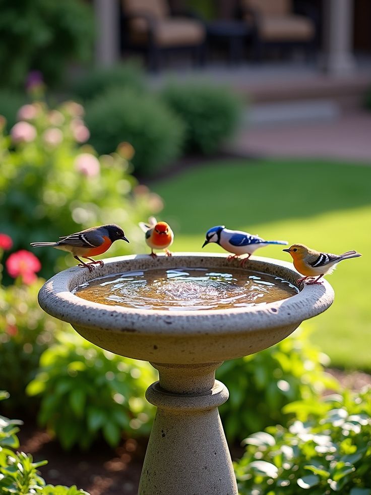 Water Bowl for Birds closeup detail 1